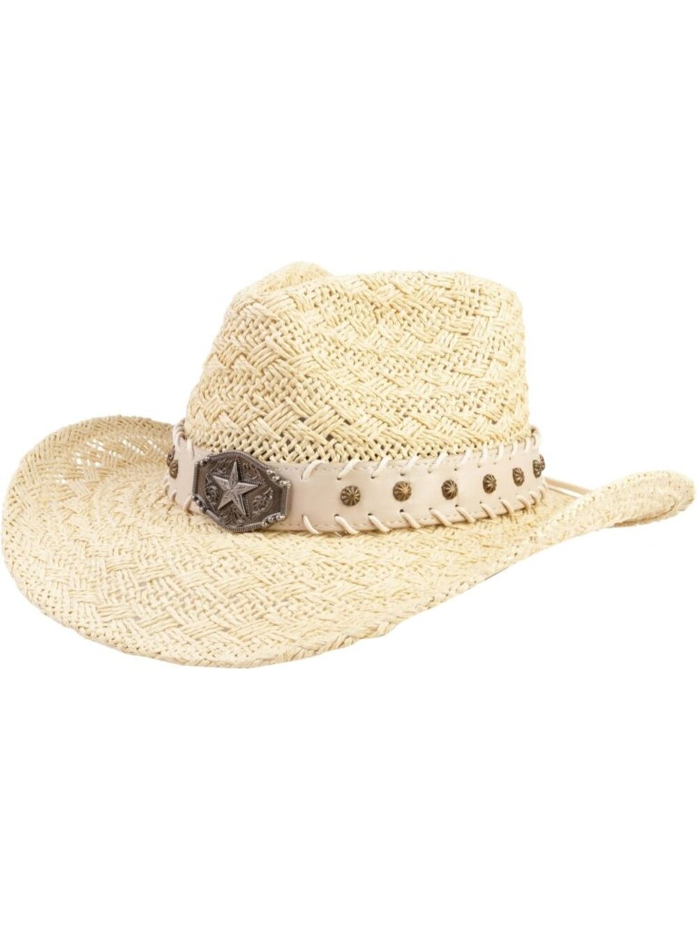 Unisex Beige Straw Rancher Wide Brim Imported Cowboy Western Cowgirl Hats